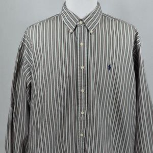 Ralph Lauren Mens Blake Green/Red Stripe XXL LSS
